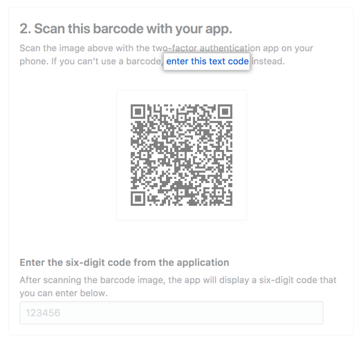 [enter this code] をクリック