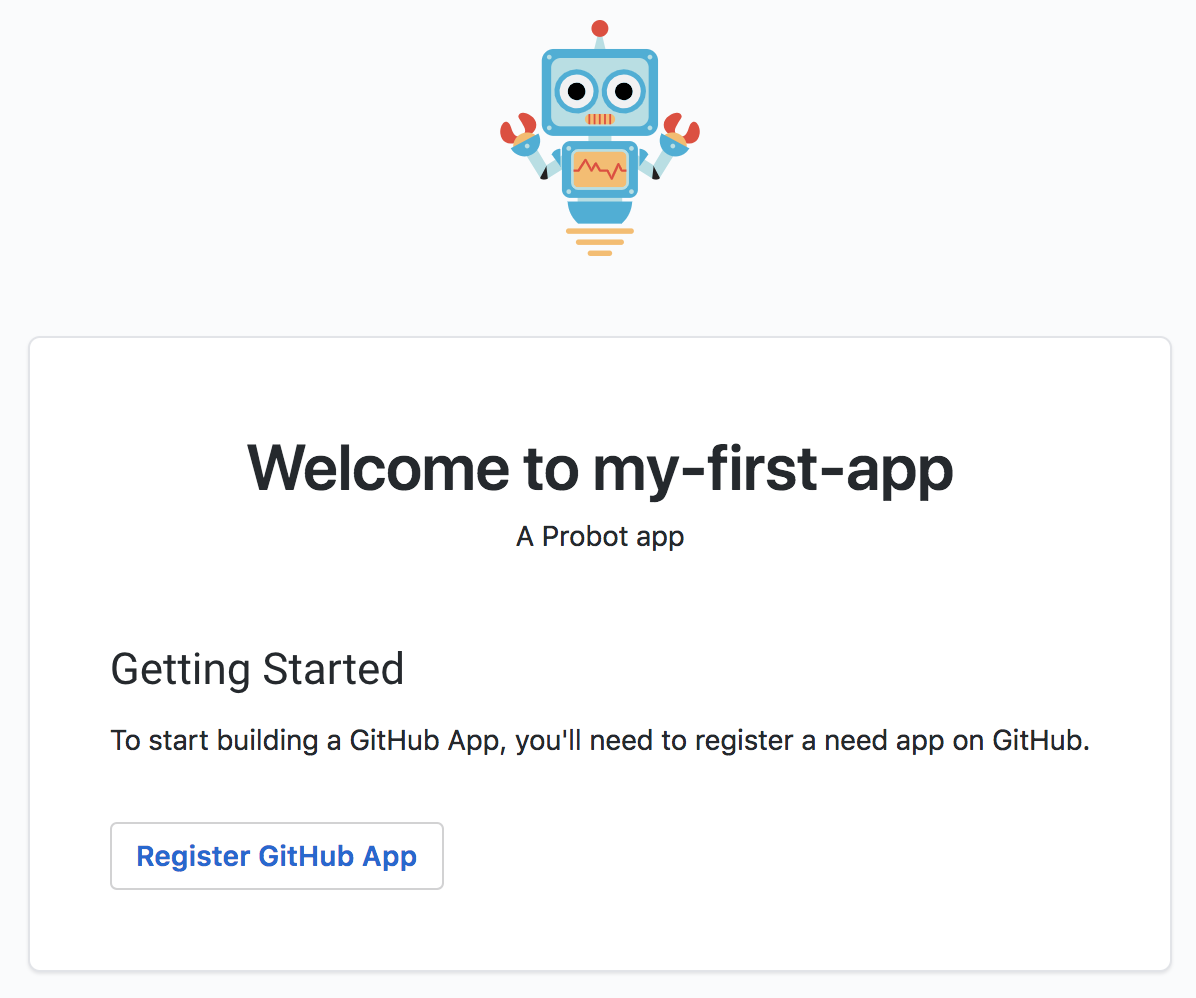 Registrar um aplicativo GitHub do Probot
