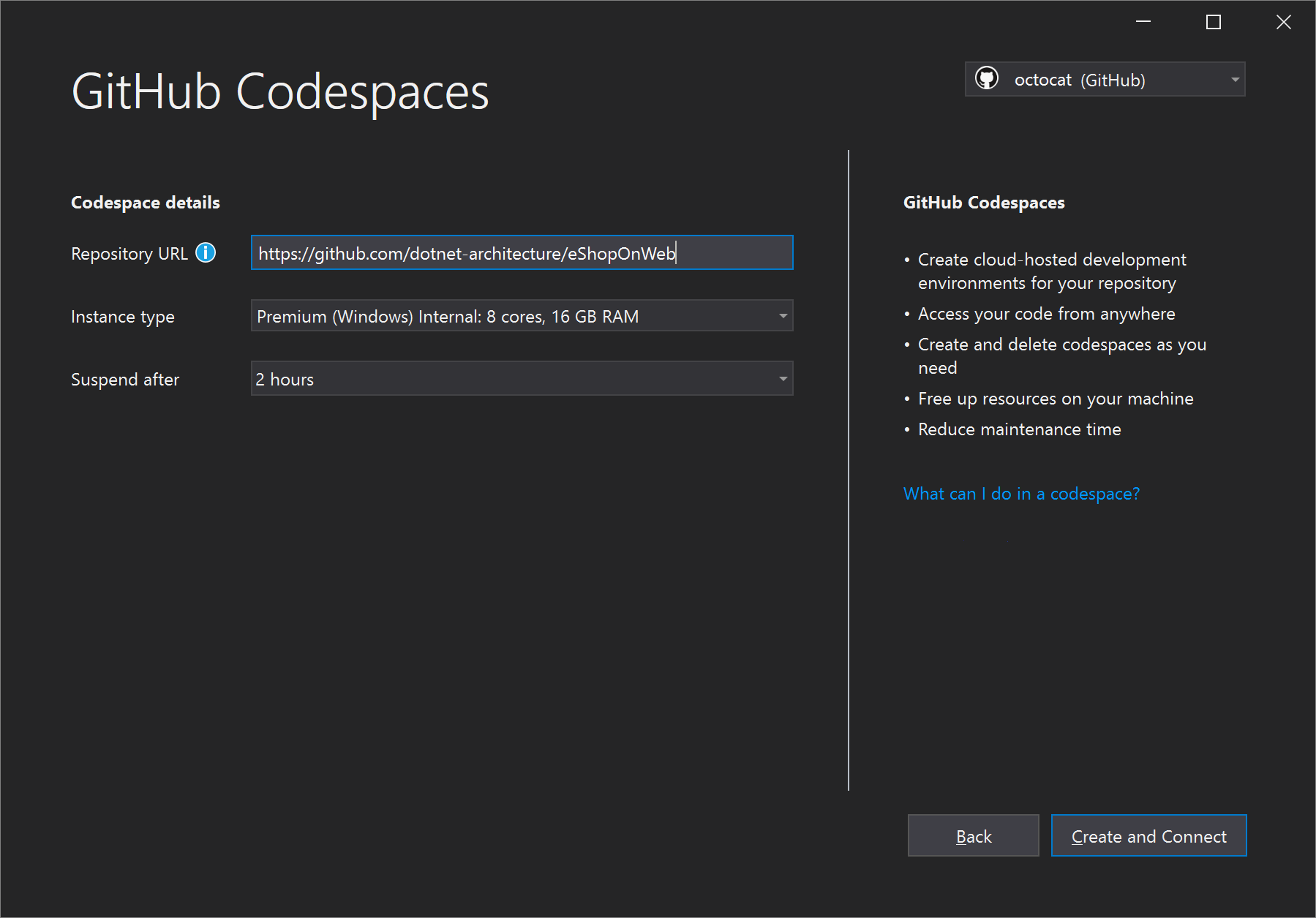 Visual Studio Codespaces の詳細