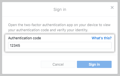 Das Feld für den 2FA-Authentifizierungscode