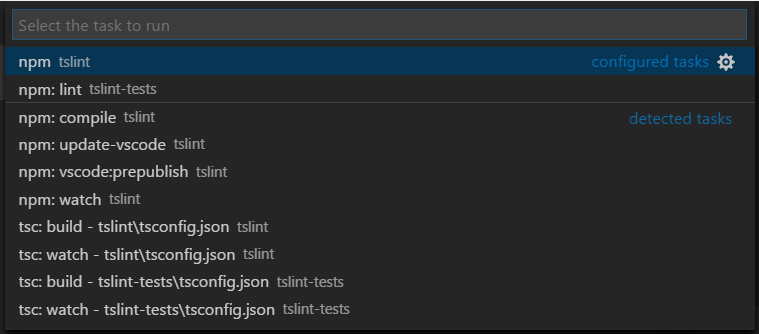 tasks drop-down