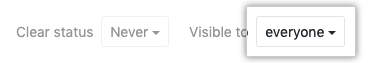Dropdownmenü zum Auswählen, für wen Dein Status sichtbar sein soll