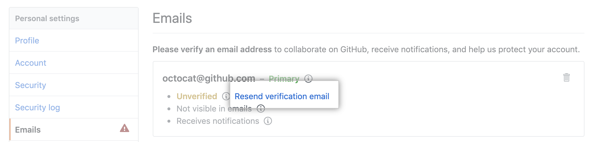 Resend verification email link