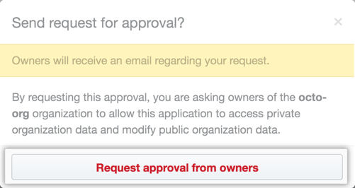 Botón Request approval (Solicitar aprobación)