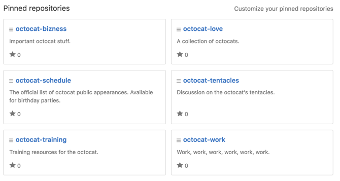 Angeheftete Repositorys