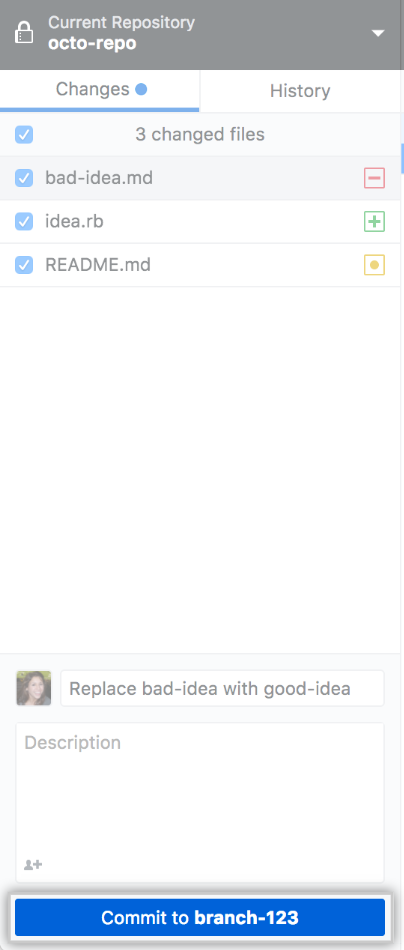 Visualizar e fazer commits
