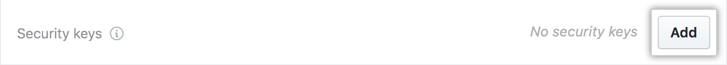 セキュリティキーの追加オプション