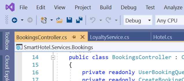Screenshot of Visual Studio