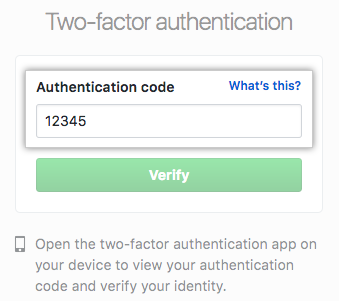 2 要素認証の認証コードフィールド