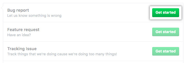 Selecionar o tipo de problema que você quer criar