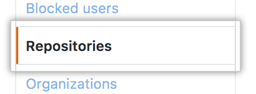 Registerkarte „Repositories“ (Repositorys)