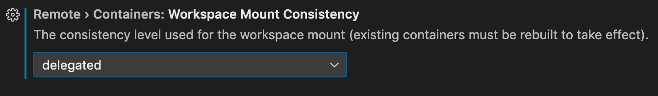 Workspace Mount setting