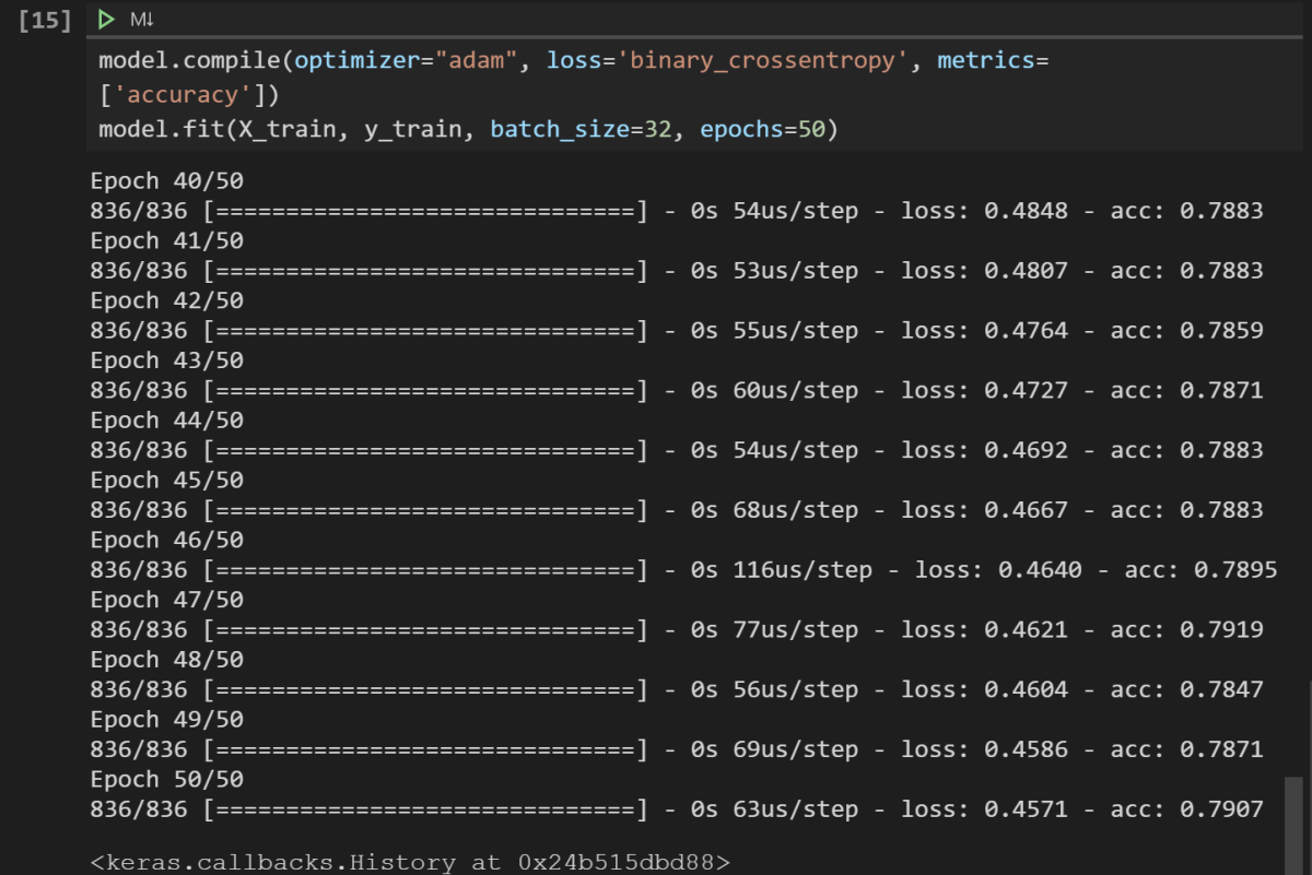Build and train the neural network