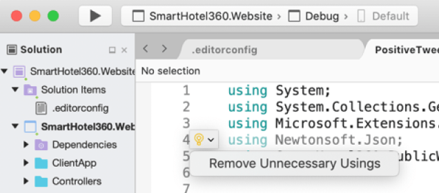 Screenshot of Visual Studio for Mac