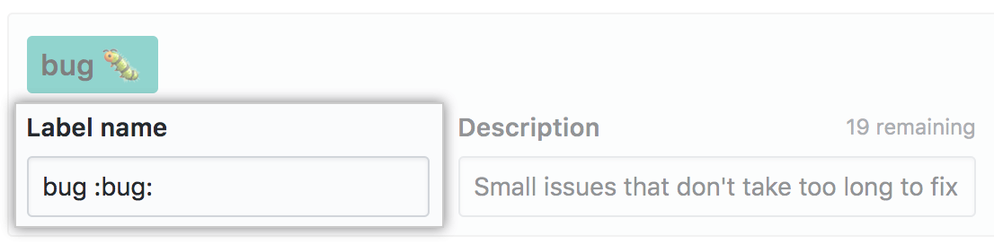 Campo para teclear un nombre de etiqueta