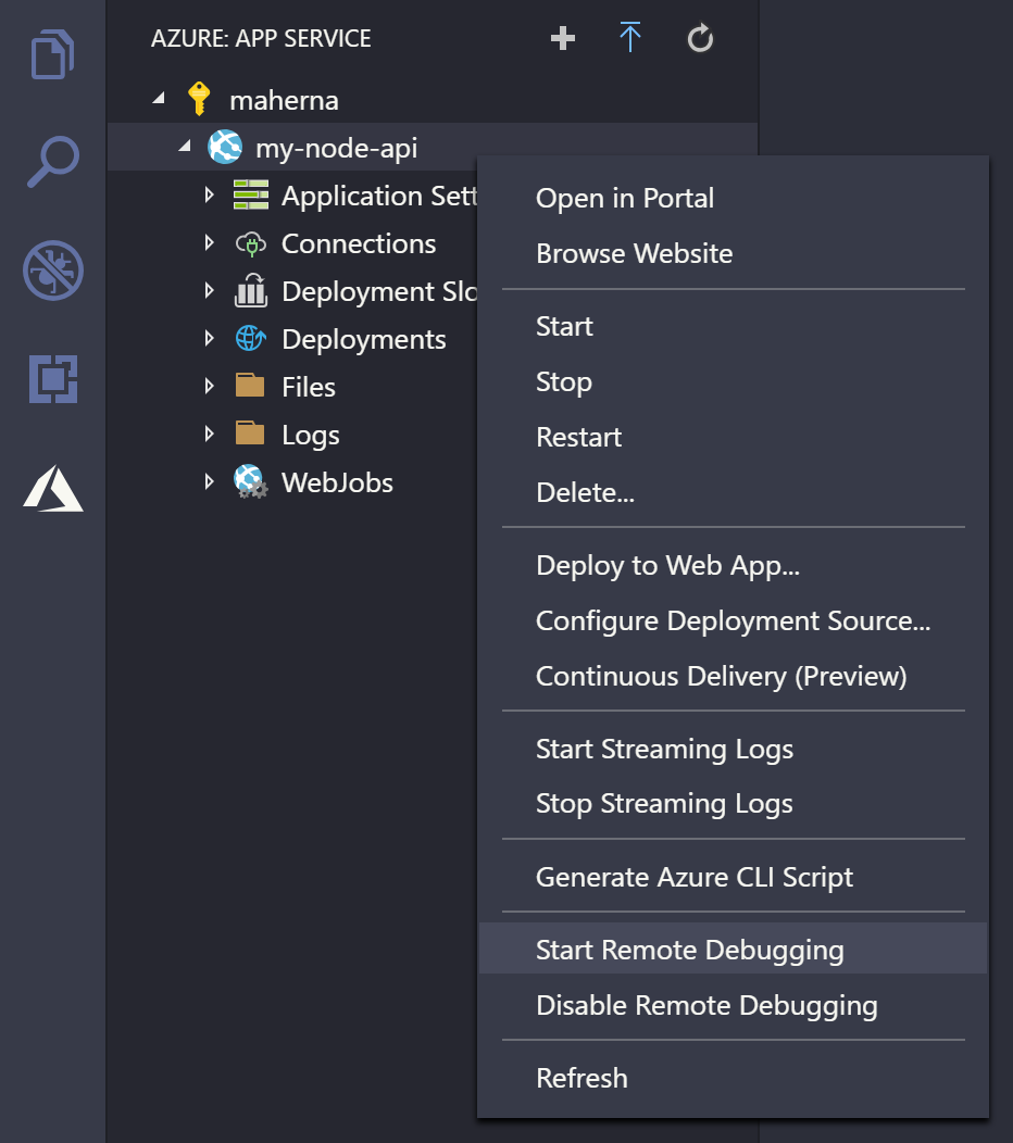 Start remote debugging