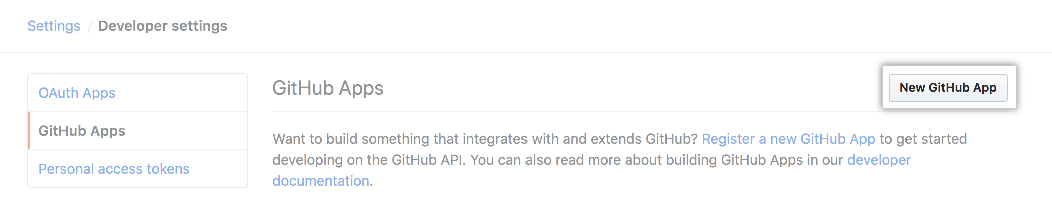 El sitio web de Github, mostrando la **App Nueva**