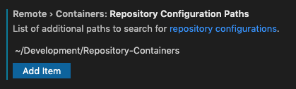 Repository container folders setting