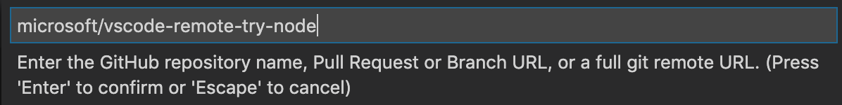 Input box with a repository name in it