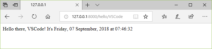 Django tutorial: result of the modified program