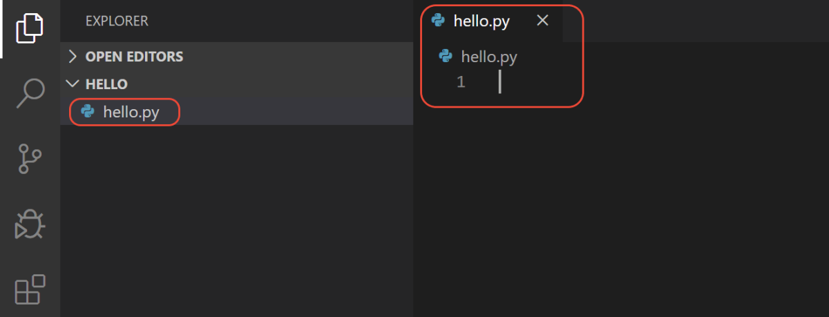 File Explorer hello.py