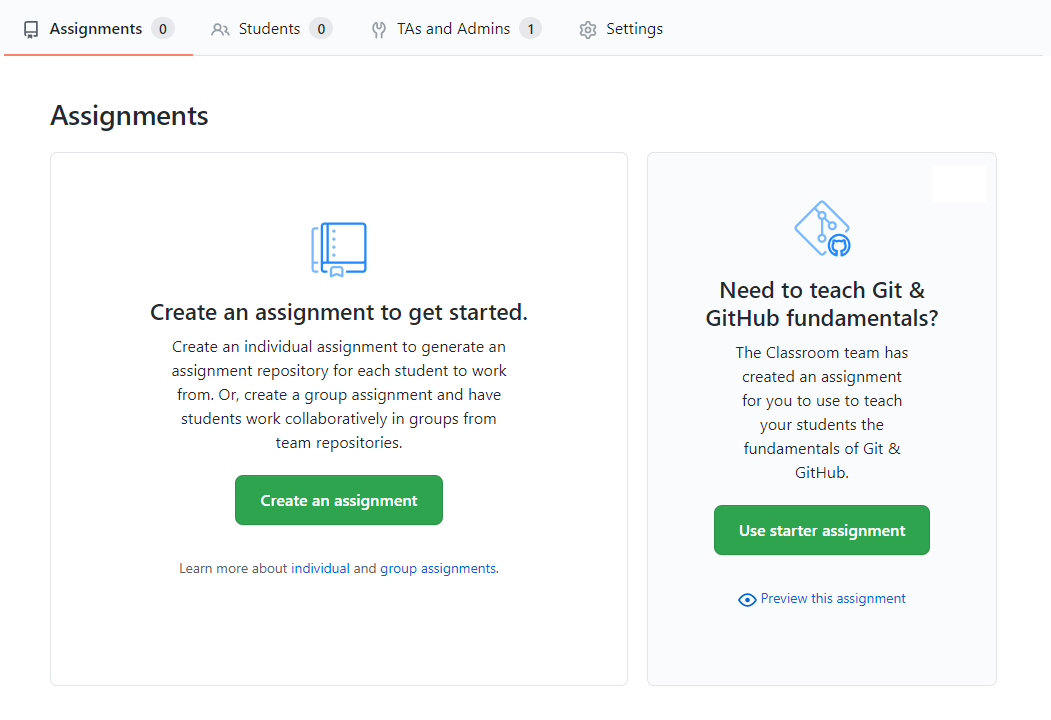 Creating your first assignment