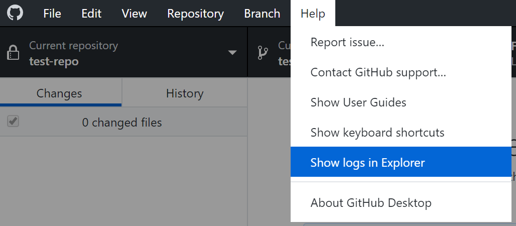 Show Logs in Explorer（在 Explorer 中显示日志）按钮