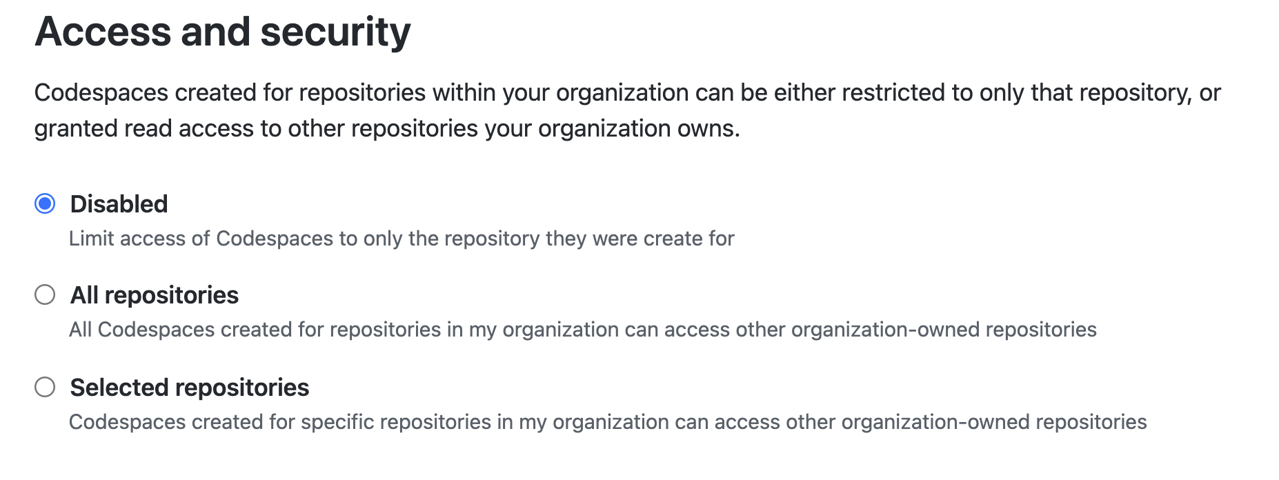 Radio buttons to manage trusted repositories