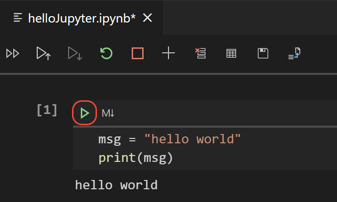 Run Jupyter code cell
