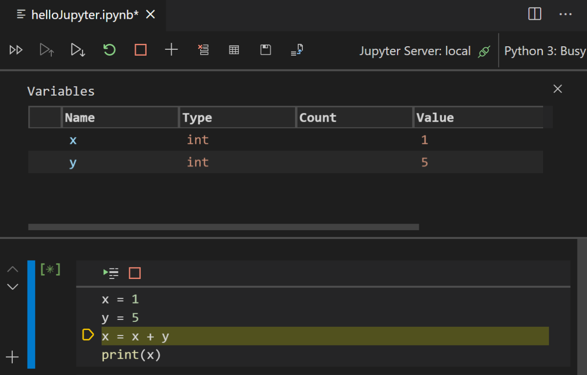 Run code cell by line