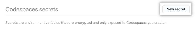 "New secret" button