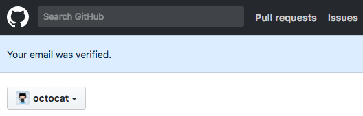 Banner mit der Bestätigung, dass Deine E-Mail-Adresse verifiziert wurde