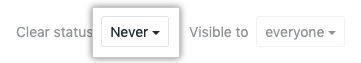 Dropdownmenü zum Auswählen des Ablaufdatums für den Status