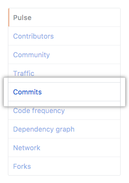 Registerkarte „Commits“