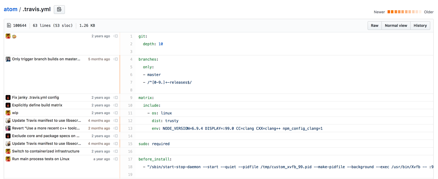 Git Blame-Ansicht