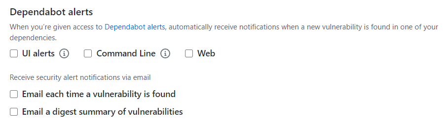 alerts options