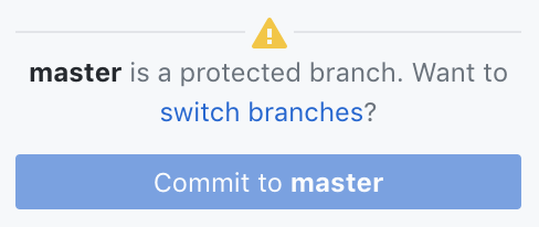 Protected branch warning