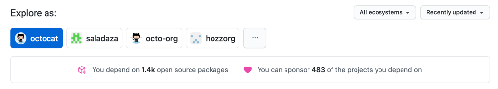 Search options on sponsors community search page