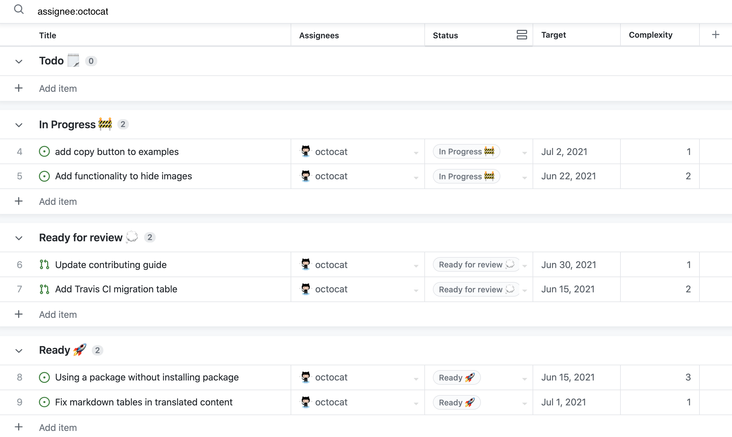 Project view