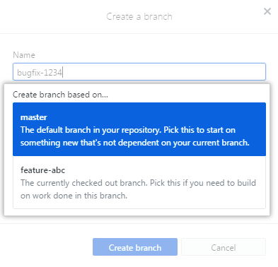 Base branch options