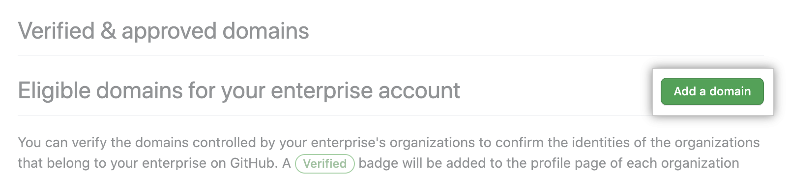 Add a domain button