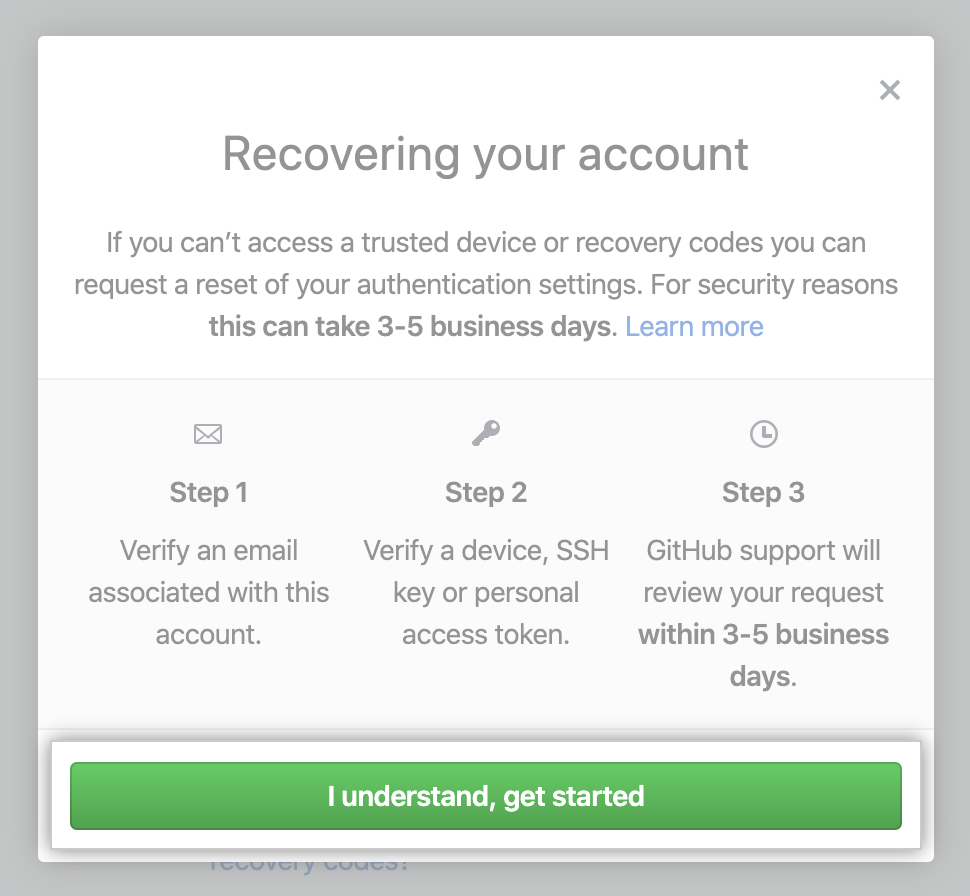 Schaltfläche „Reset authentication settings" (Authentifizierungseinstellungen zurücksetzen)