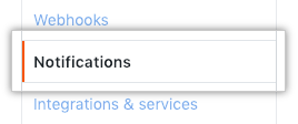 Schaltfläche „Notifications" (Benachrichtigungen) in der Seitenleiste