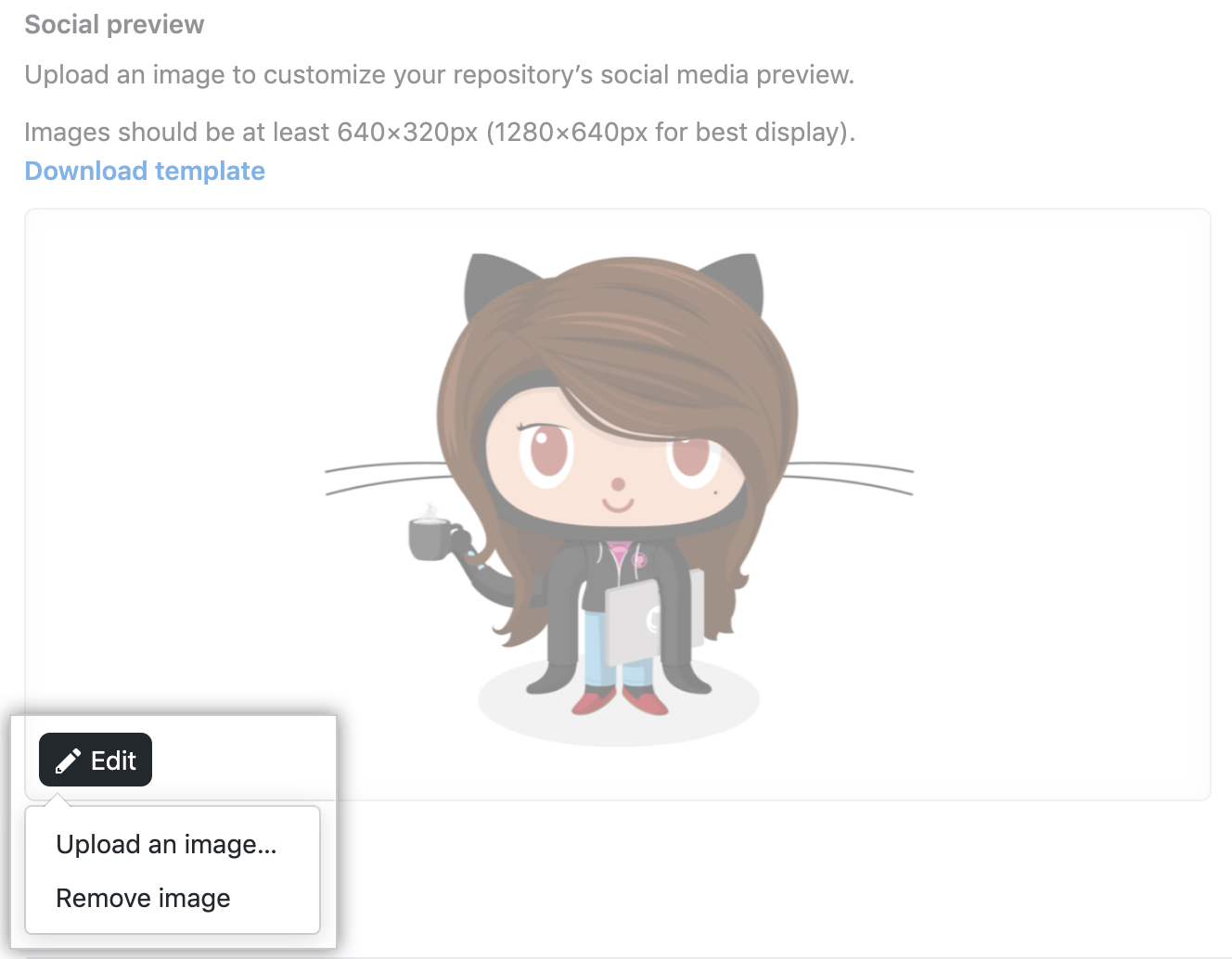 Dropdownmenü „Social preview" (Social-Media-Vorschau)