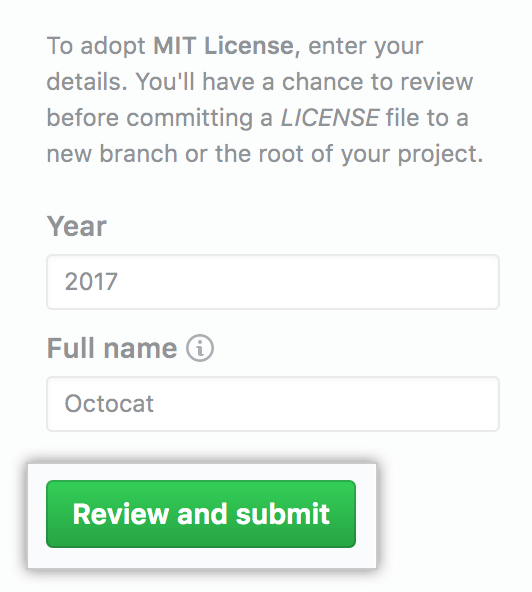 [Review and submit] ボタン