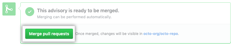 Botão Merge pull requests (Fazer merge de pull requests)