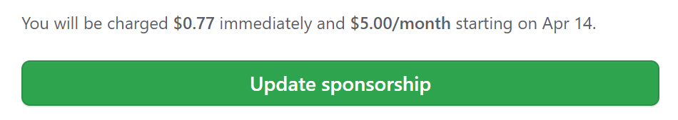 Update sponsorship button