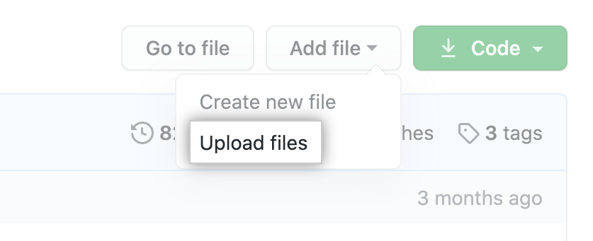 "Add file(添加文件)"下拉菜单中的"Upload files(上传文件)"