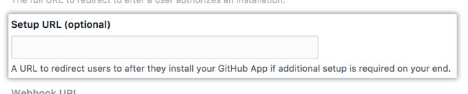 Campo para configurar la URL de tu GitHub App