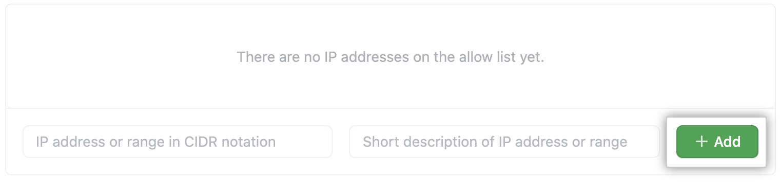 [Add allowed ip address] ボタン